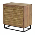 Sideboard Solid Acacia Wood 80 × 80 cm Natural 2-Door