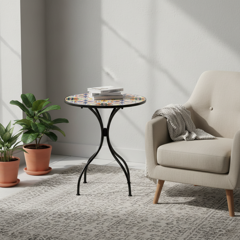 Table Metal 190.5 cm cm Mosaic Round Trapani