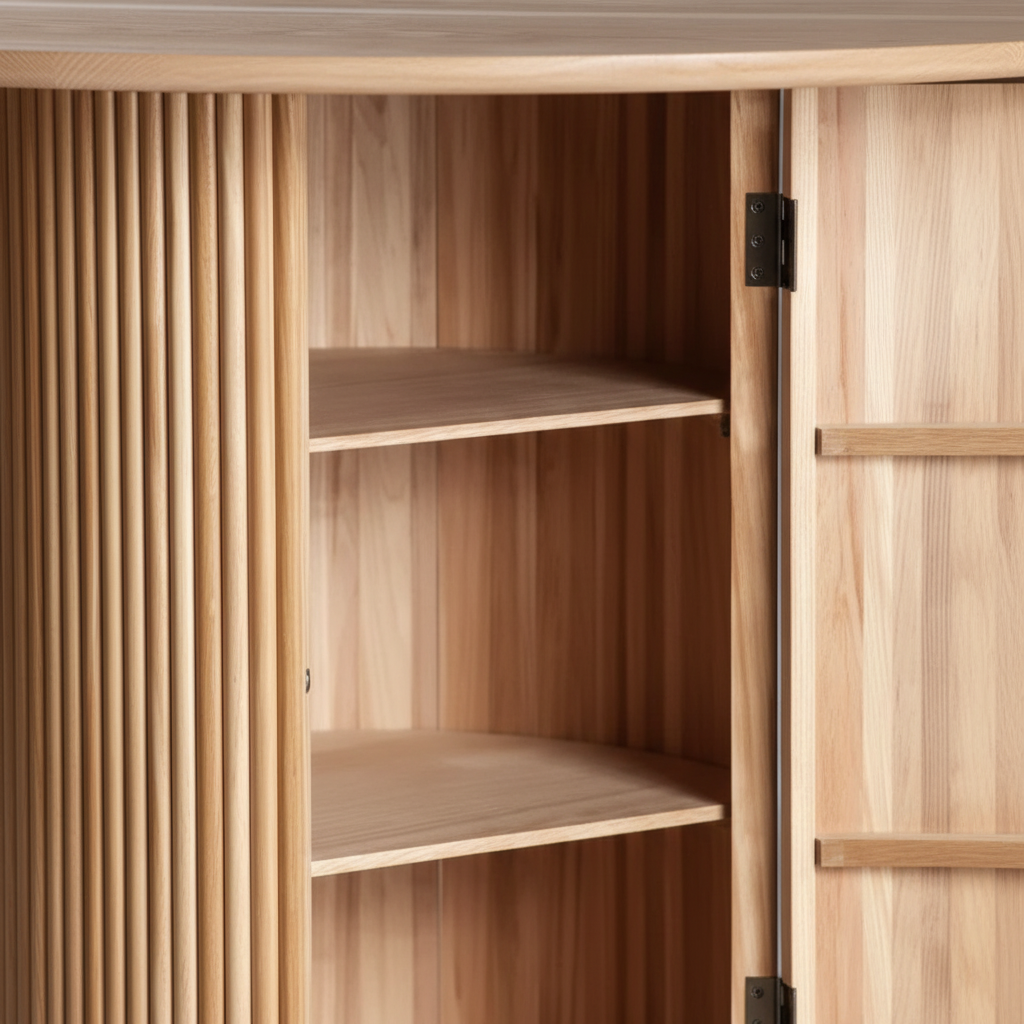 Table Paulownia Wood 120 × 120 × 76 cm Brown Round Dining Table