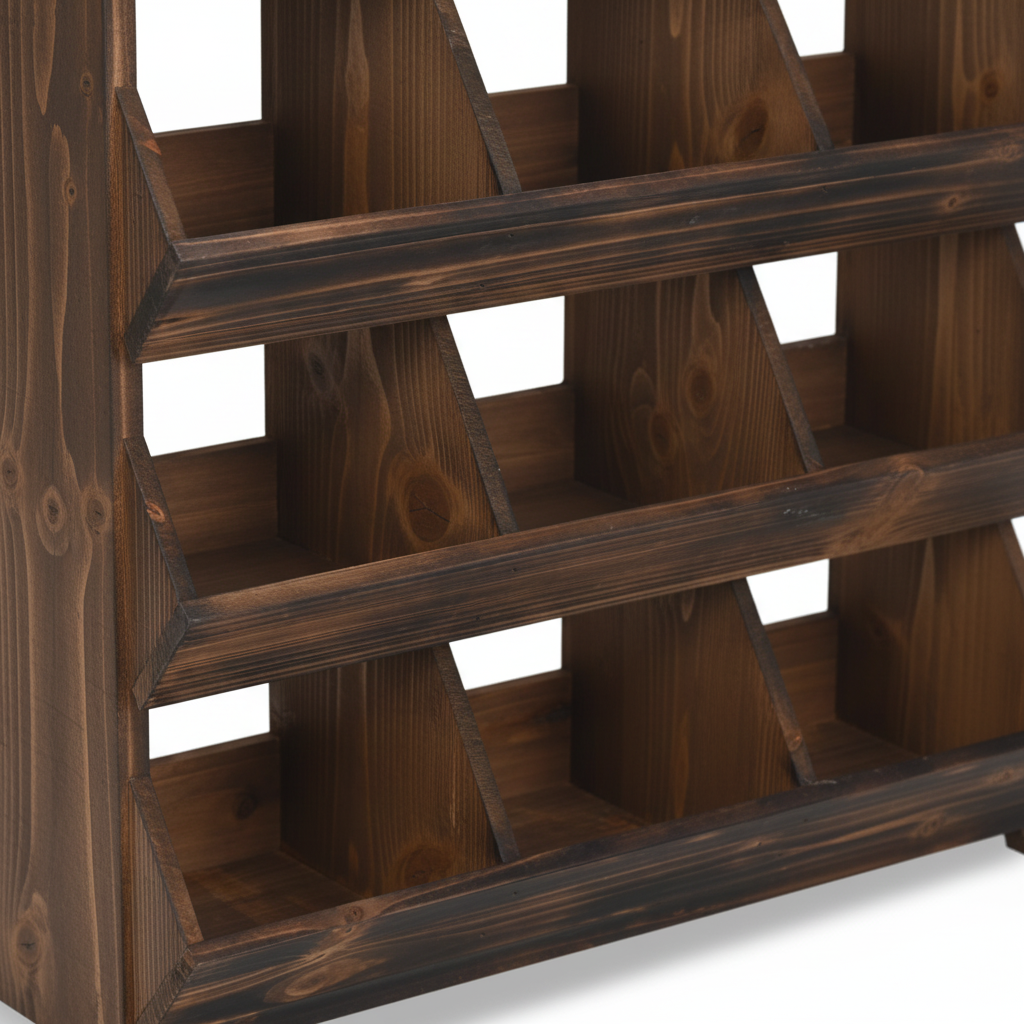 Table Shelf Wood 52.7 × 19.1 × 50.2 cm Brown 9-Pocket