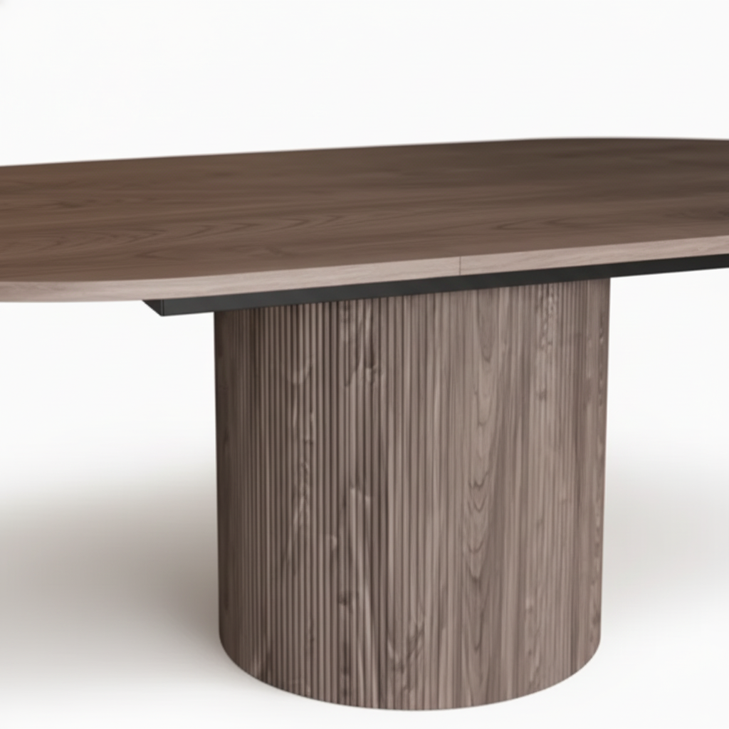 Table Walnut Veneer 180/220 × 120 × 75 cm Walnut Extendable Oval