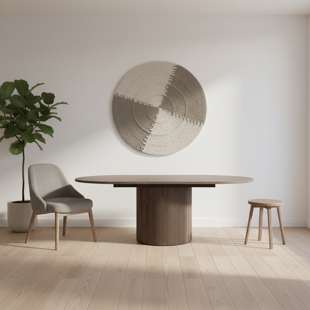 Table Walnut Veneer 180/220 × 120 × 75 cm Walnut Extendable Oval