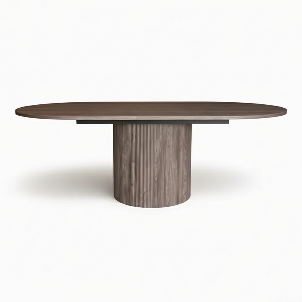 Table Walnut Veneer 180/220 × 120 × 75 cm Walnut Extendable Oval