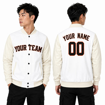 Personalized San Francisco Varsity Jacket – White Cream Home Style, Custom Name & Number
