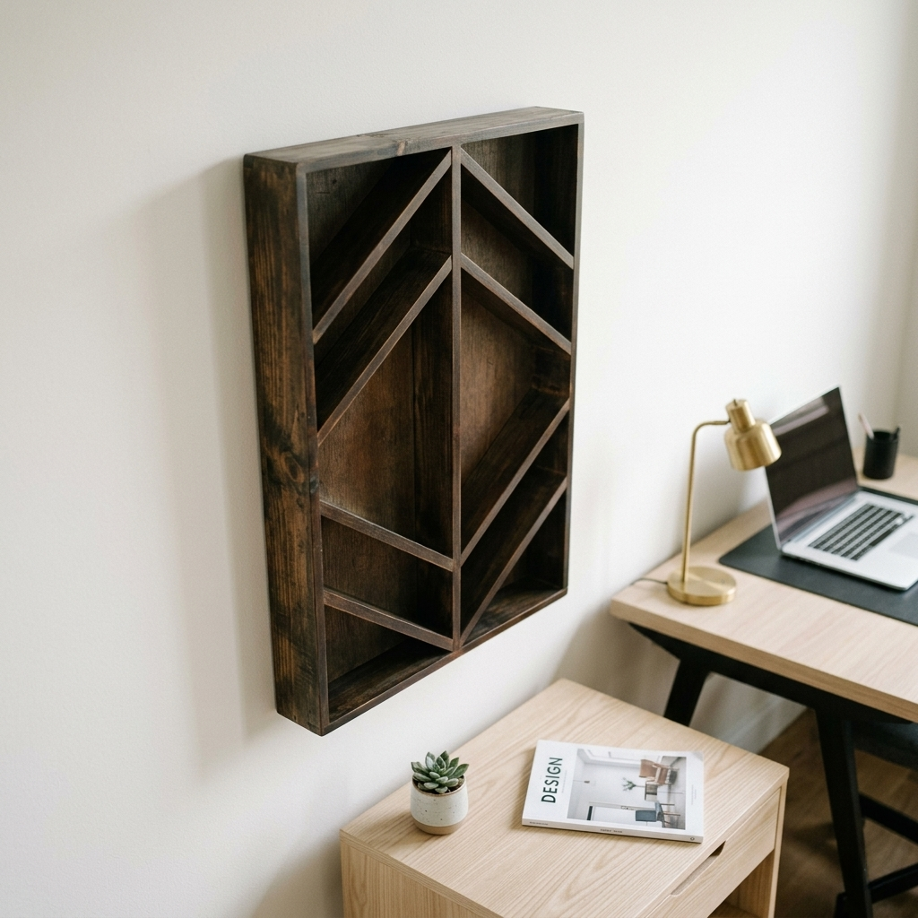 Wall Shelf Wood 26.9 × 5.1 × 40.1 cm Chevron Design