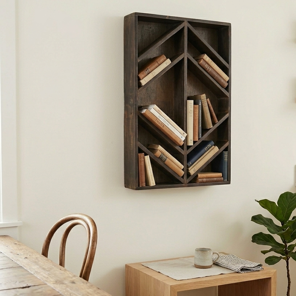 Wall Shelf Wood 26.9 × 5.1 × 40.1 cm Chevron Design