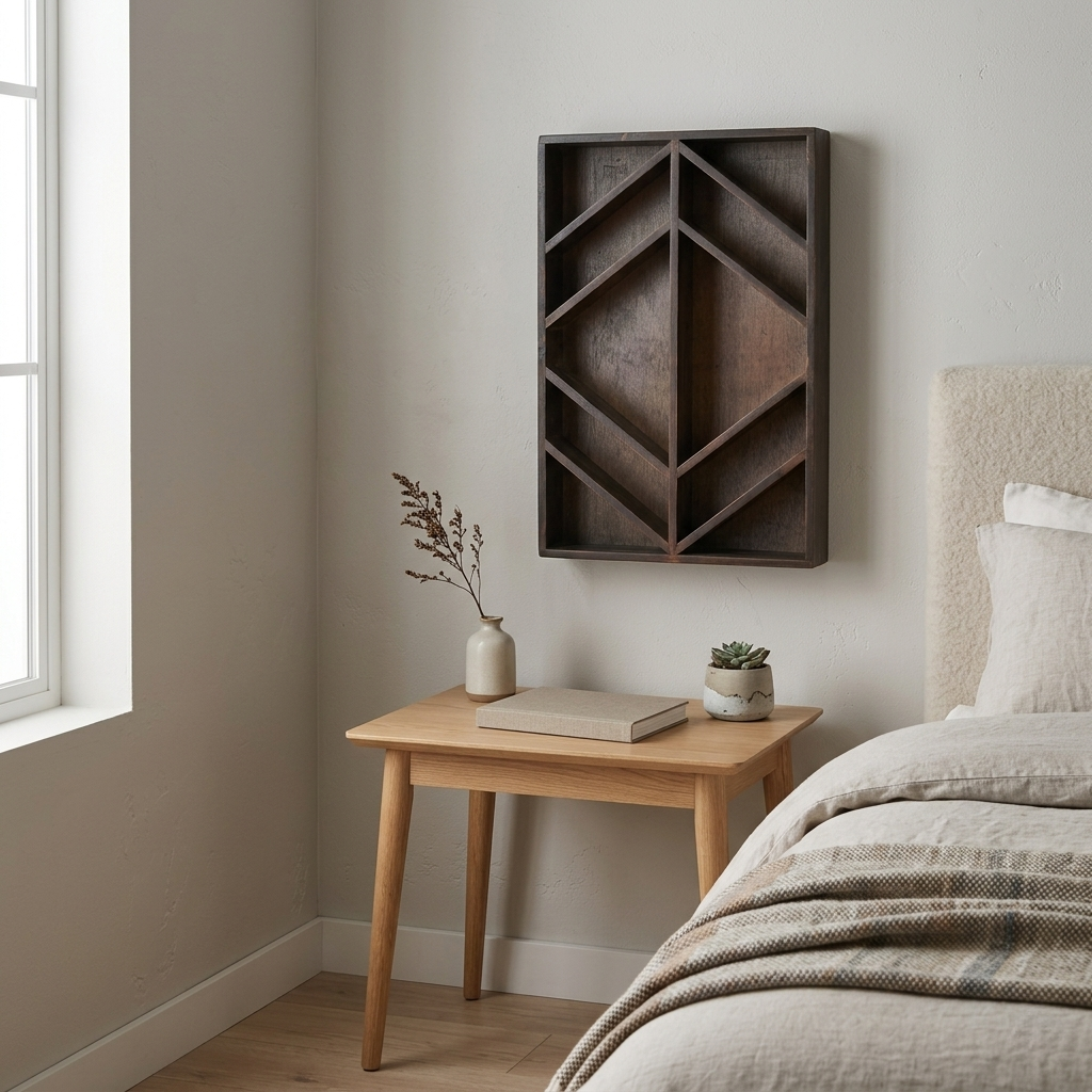 Wall Shelf Wood 26.9 × 5.1 × 40.1 cm Chevron Design