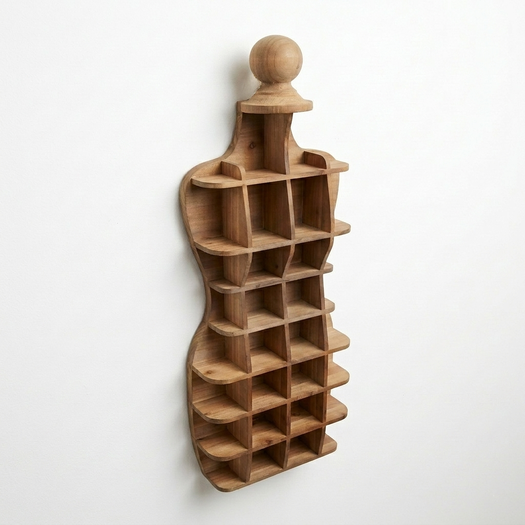 Wall Shelf Wood 45.7 × 96.5 cm Brown Multi-Compartment