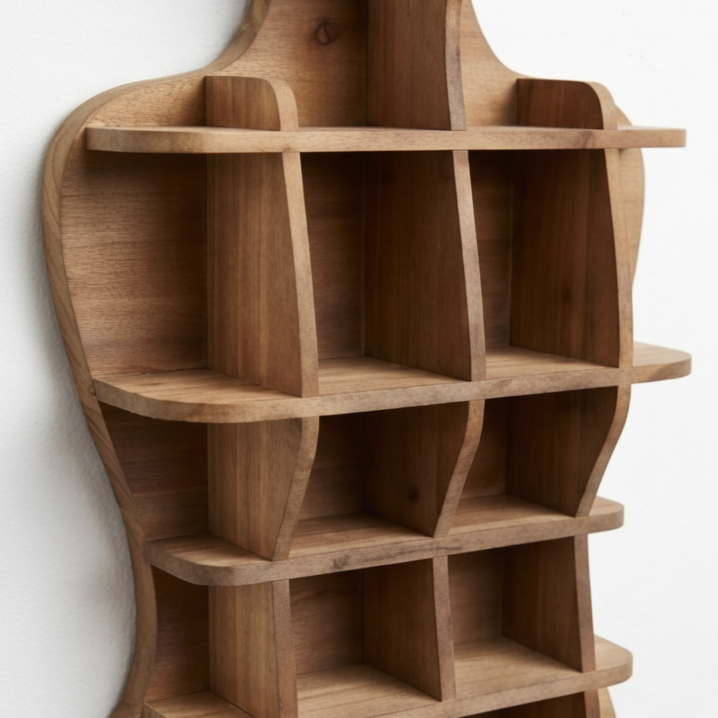 Wall Shelf Wood 45.7 × 96.5 cm Brown Multi-Compartment
