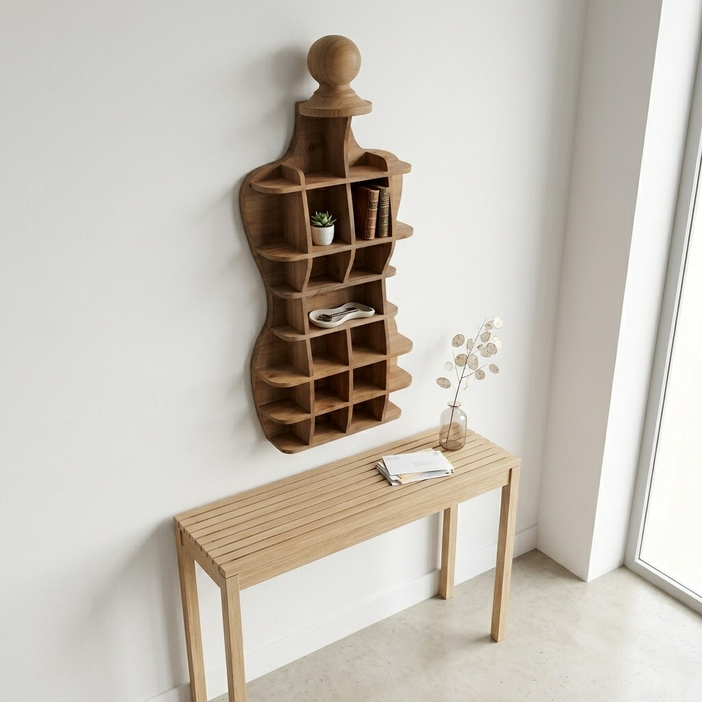 Wall Shelf Wood 45.7 × 96.5 cm Brown Multi-Compartment