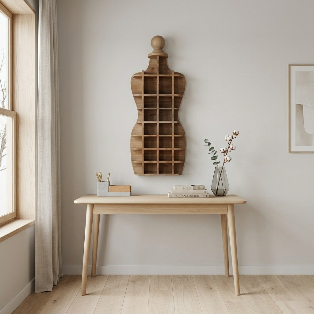 Wall Shelf Wood 45.7 × 96.5 cm Brown Multi-Compartment