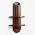 Wall Shelf Wood 55.4 × 15.2 × 14.5 cm Brown Arched Fluted Back