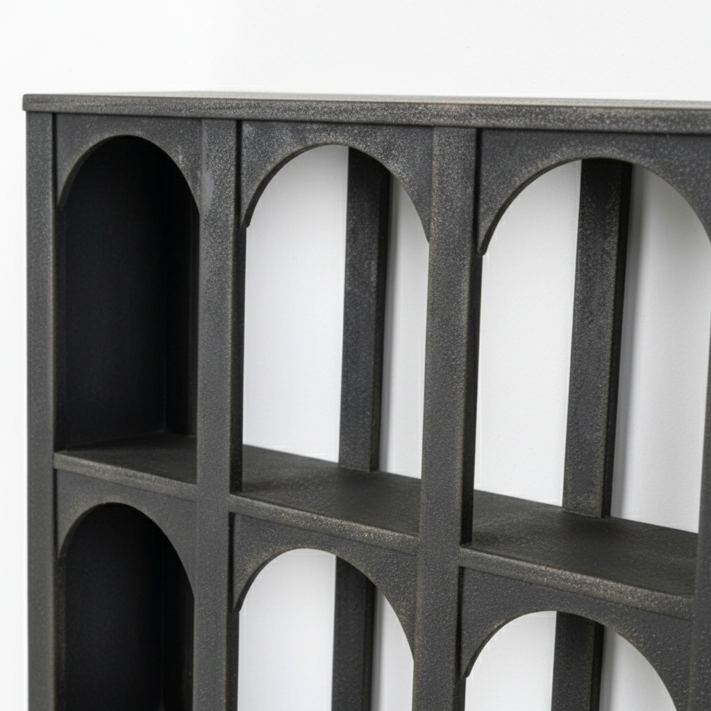 Wall Shelves 66.7 × 21.6 × 80 cm Black Arched Cubby