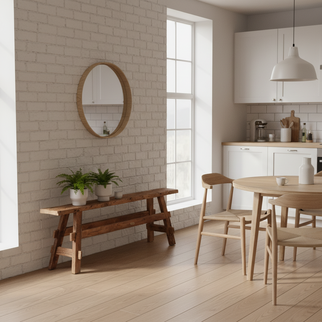 Wooden Bench 150 × 25 × 50 cm Natural Handmade Rustic