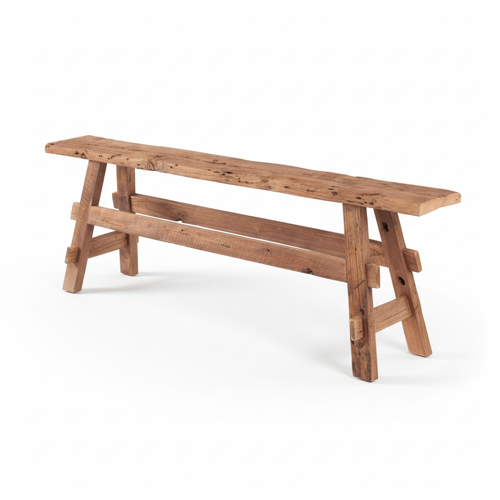 Wooden Bench 150 × 25 × 50 cm Natural Handmade Rustic