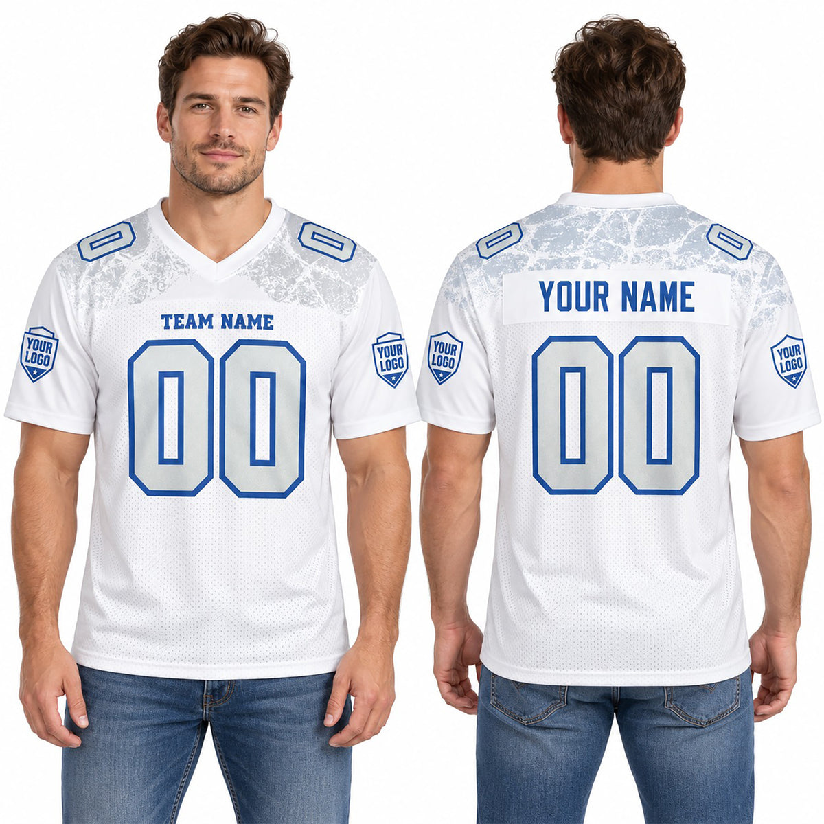 Buffalo Custom Football Jersey, Gray Personalized Team Jersey, Custom Name Number Logo, Football Uniform-3