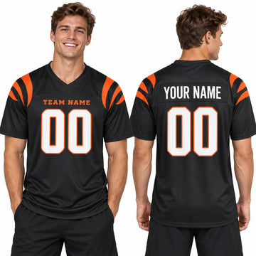 Cincinnati Custom Football Jersey, Black Personalized Team Jersey, Custom Name Number Logo, Football Uniform-3
