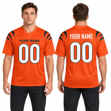 Cincinnati Custom Football Jersey, Orange Personalized Team Jersey, Custom Name Number Logo, Football Uniform-3