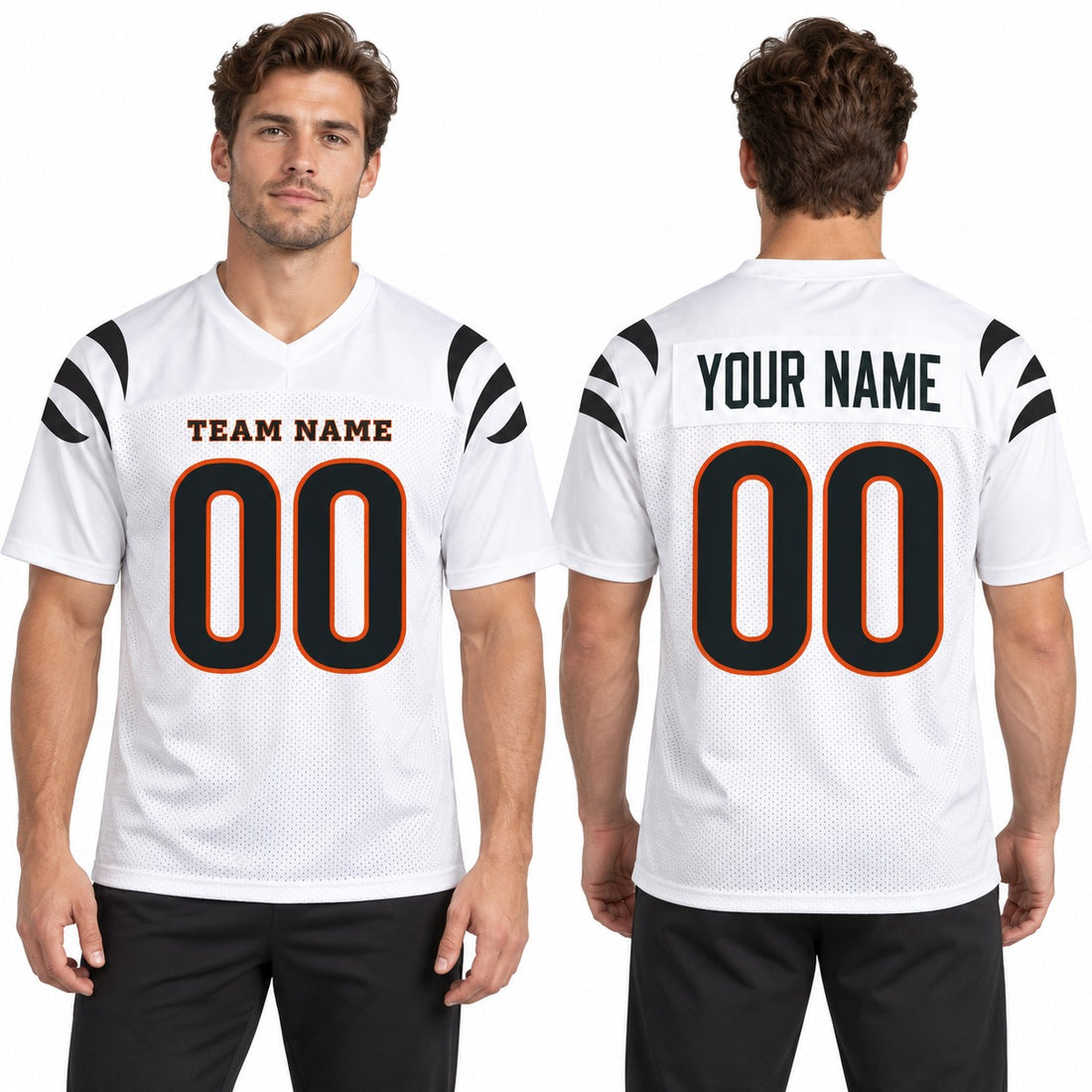 Cincinnati Custom Football Jersey, White Personalized Team Jersey, Custom Name Number Logo, Football Uniform-3
