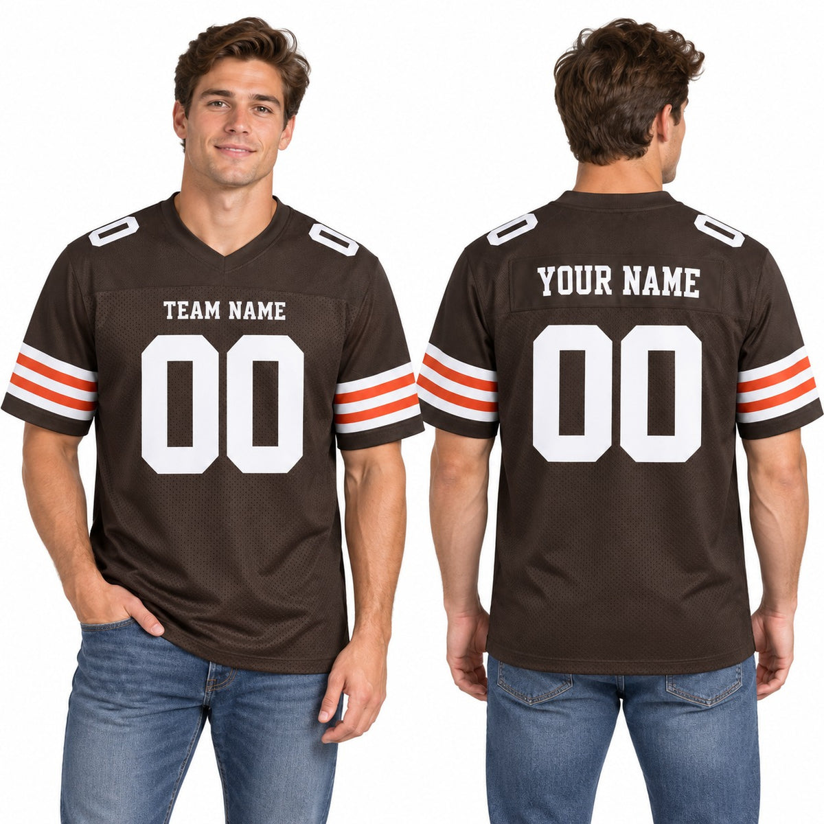 Cleveland Custom Football Jersey, Brown Personalized Team Jersey, Custom Name Number Logo, Football Uniform-3