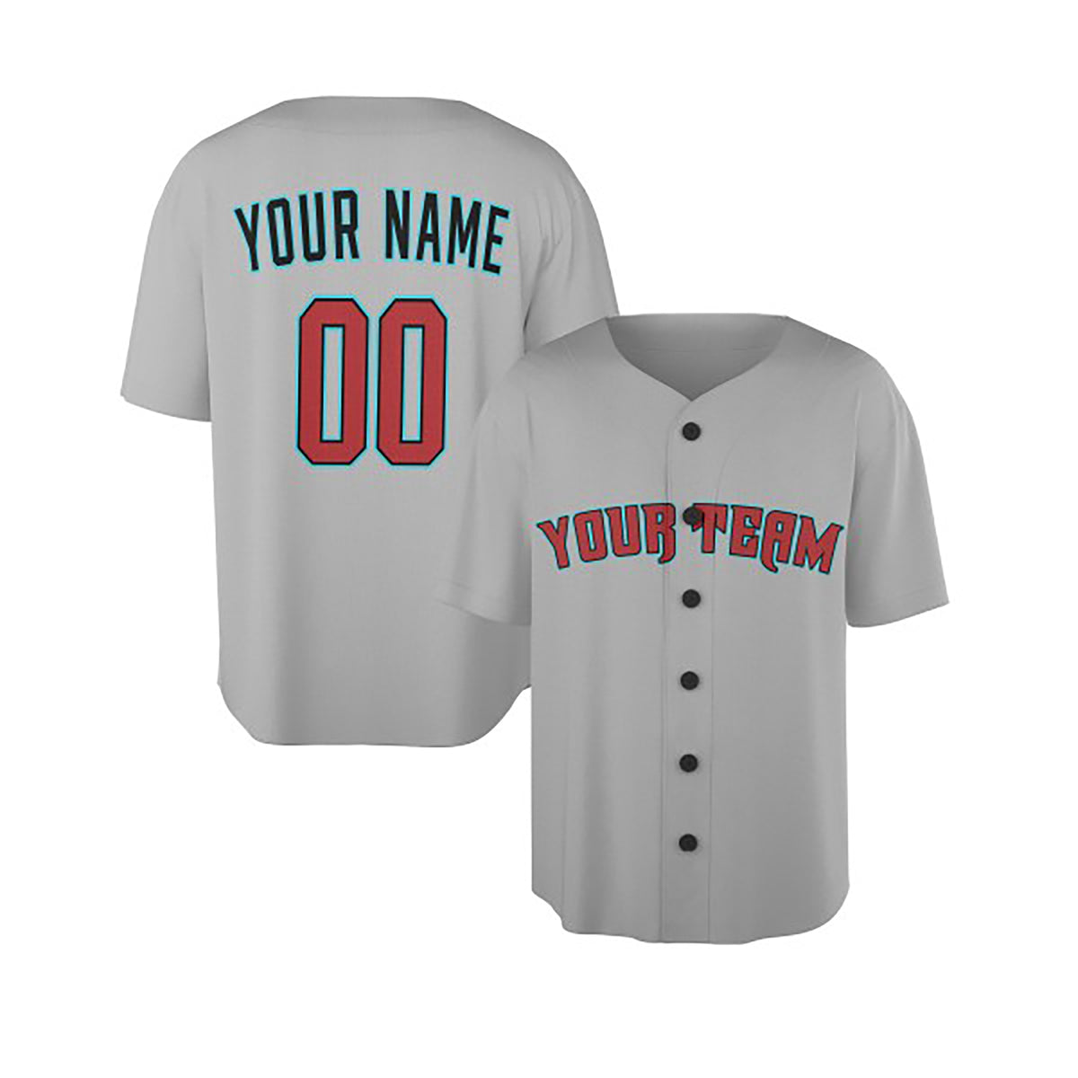 Custom Arizona Baseball Jersey - Road Gray Style, Personalized Name & Number-3
