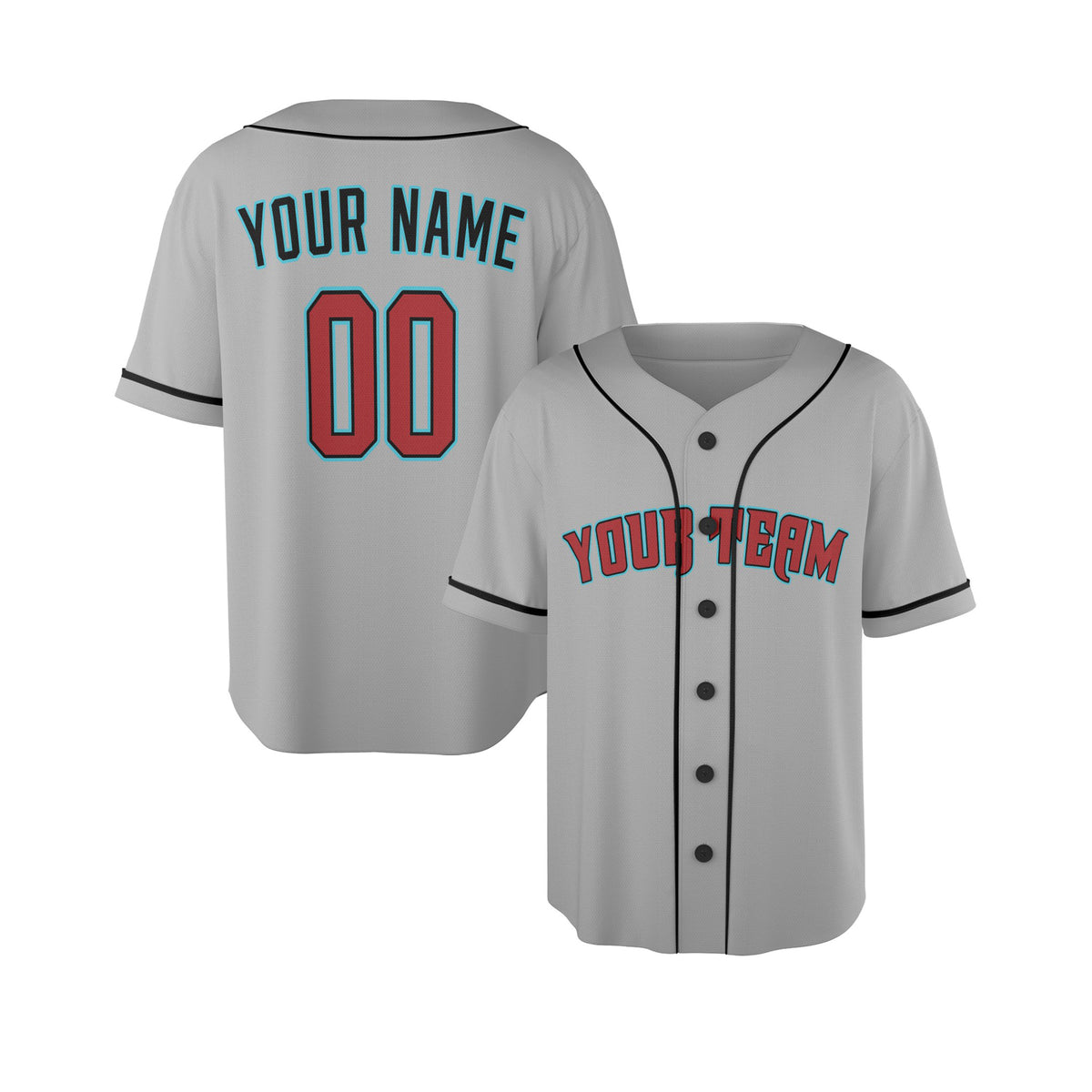 Custom Arizona Baseball Jersey - Road Gray Style, Personalized Name & Number-4