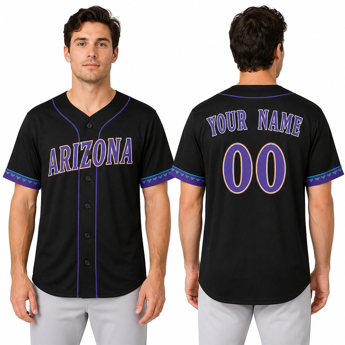 Custom Arizona Diamondbacks Baseball Jersey - Black 2001 Player Style, Personalized Name & Number-1