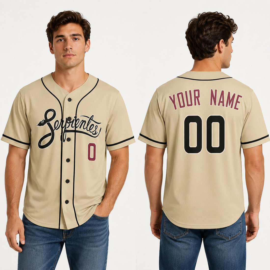Custom Arizona Diamondbacks Serpientes Baseball Jersey - Sand Style, Personalized Name & Number-1