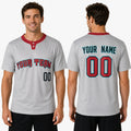 Custom Arizona Two-Button Baseball Jersey - Gray Road Style, Personalized Name & Number-1