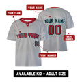 Custom Arizona Two-Button Baseball Jersey - Gray Road Style, Personalized Name & Number-2