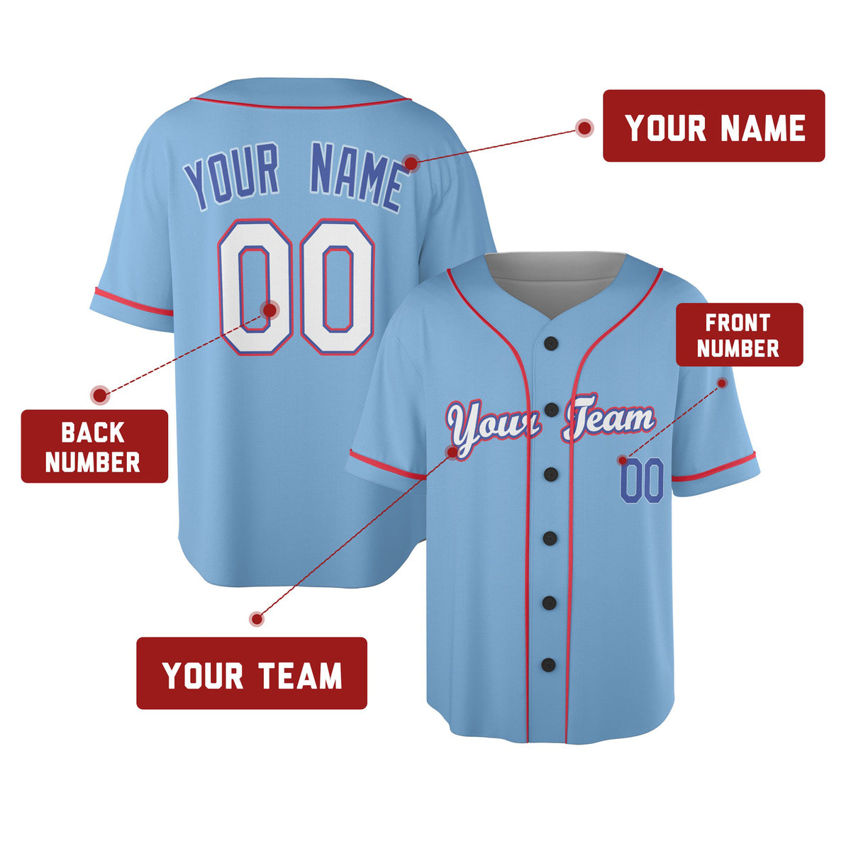 Custom Atlanta Braves Baseball Jersey - 2026 City Connect Sky Blue Style, Personalized Name & Number-2