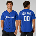 Custom Atlanta Braves Baseball Jersey - Royal Batting Practice Style, Personalized Name & Number-1