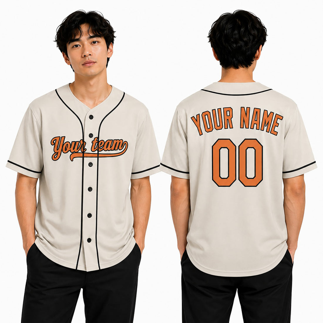 Custom Baltimore Baseball Jersey - Cream Throwback Style, Personalized Name & Number-1