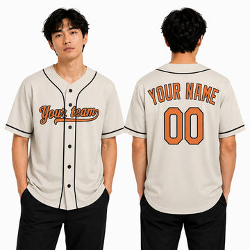 Custom Baltimore Baseball Jersey - Cream Throwback Style, Personalized Name & Number-1