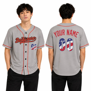 Custom Baltimore Baseball Jersey - USA 250th Anniversary Fourth of July Style, Personalized Name & Number-1