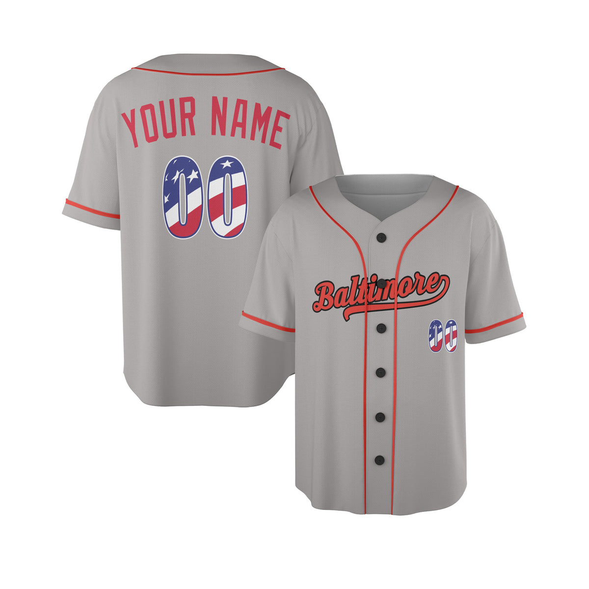 Custom Baltimore Baseball Jersey - USA 250th Anniversary Fourth of July Style, Personalized Name & Number-4