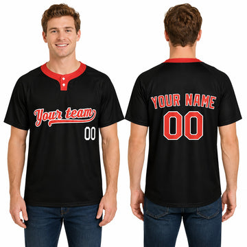 Custom Baltimore Two-Button Baseball Jersey - Blackout Style, Personalized Name & Number-1