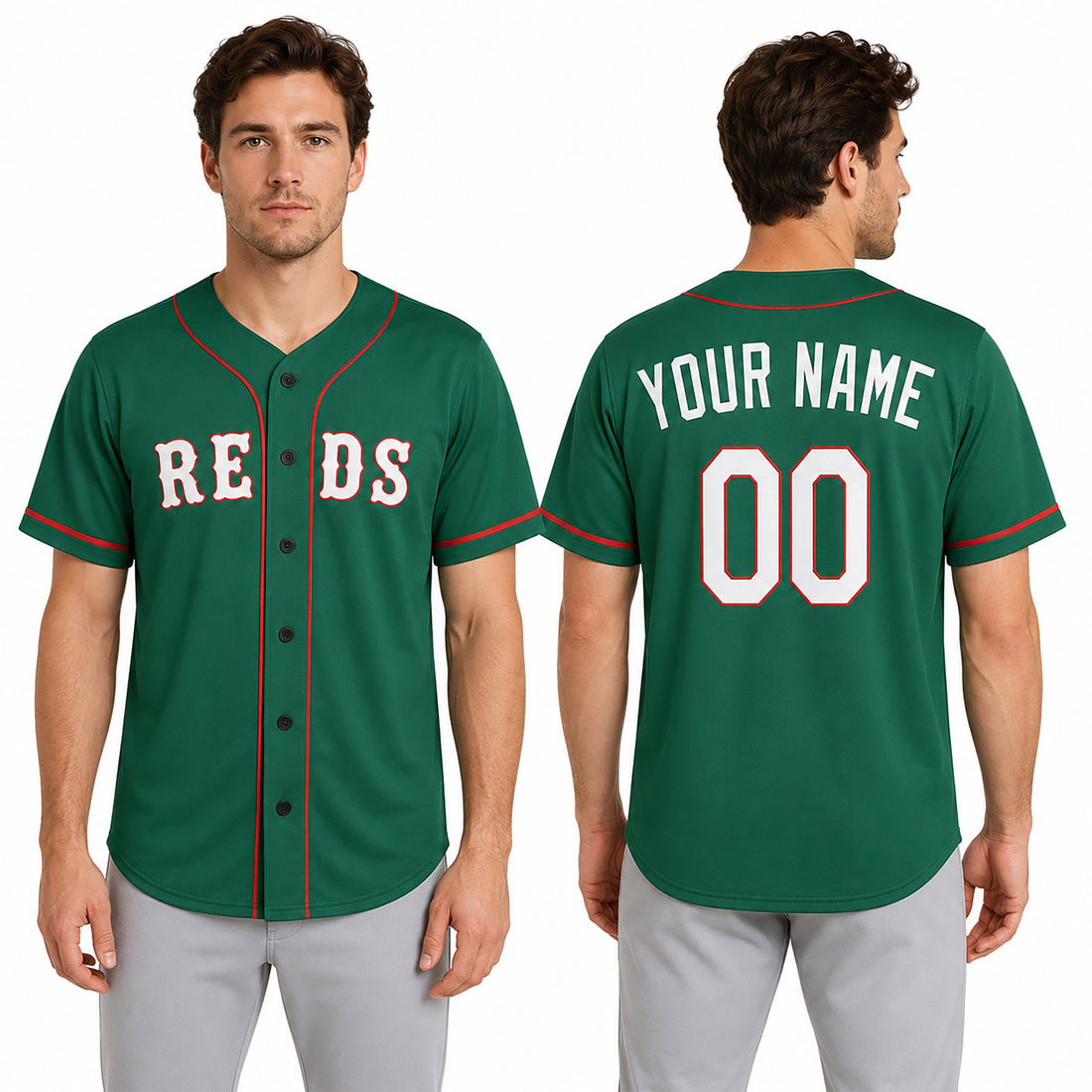 Custom Boston Red Sox Baseball Jersey - Kelly Green Cooperstown Style, Personalized Name & Number-1