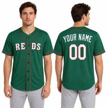 Custom Boston Red Sox Baseball Jersey - Kelly Green Cooperstown Style, Personalized Name & Number-1