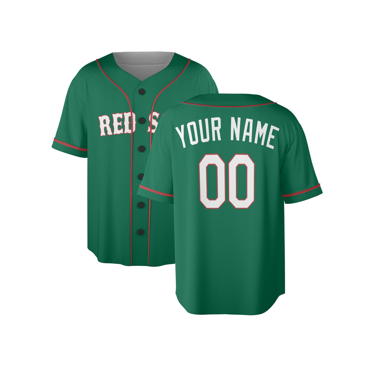 Custom Boston Red Sox Baseball Jersey - Kelly Green Cooperstown Style, Personalized Name & Number-4
