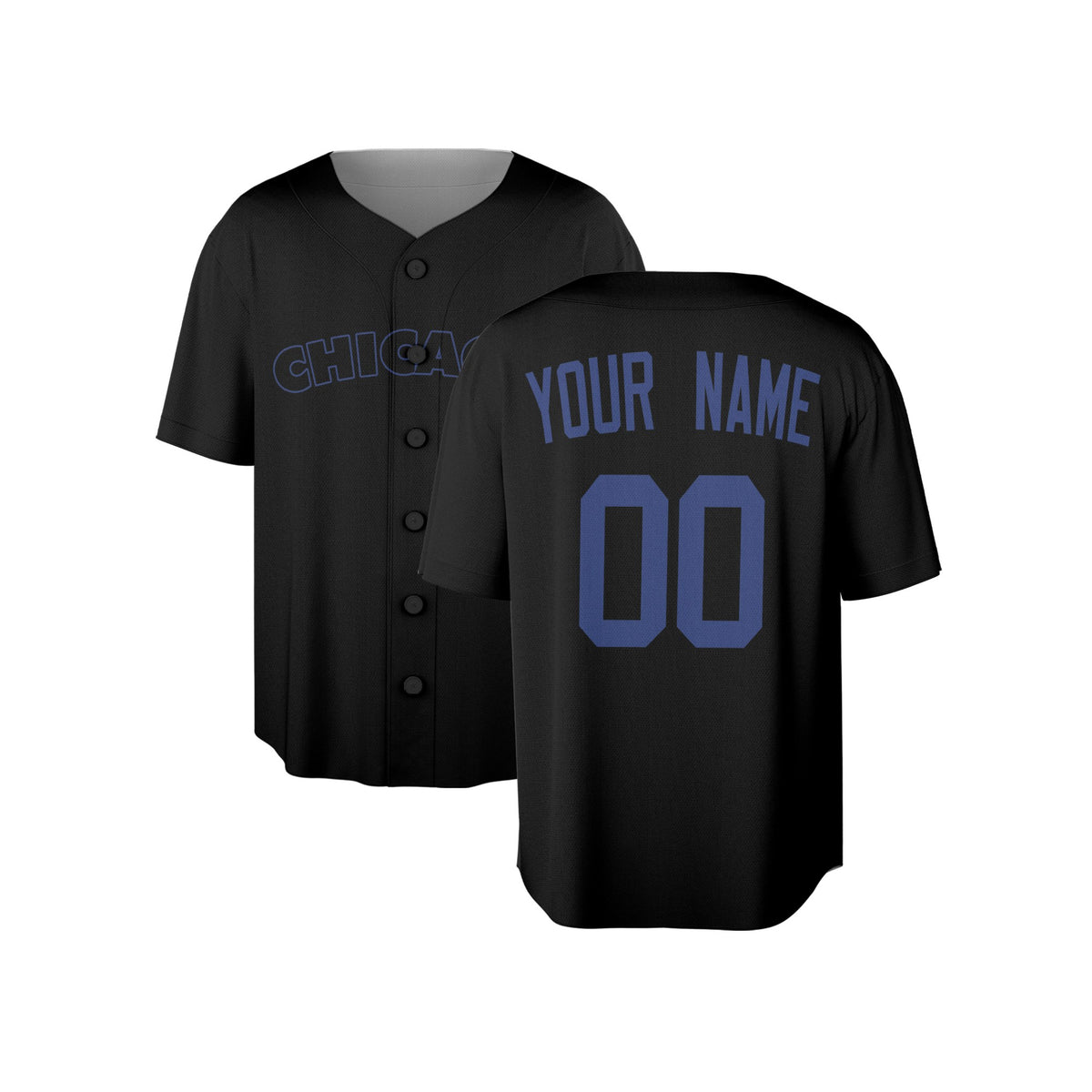 Custom Chicago Cubs Baseball Jersey - Black Pop Fashion Style, Personalized Name & Number-3