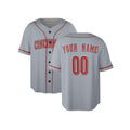 Custom Cincinnati Reds Baseball Jersey - Road Gray Style, Personalized Name & Number-3