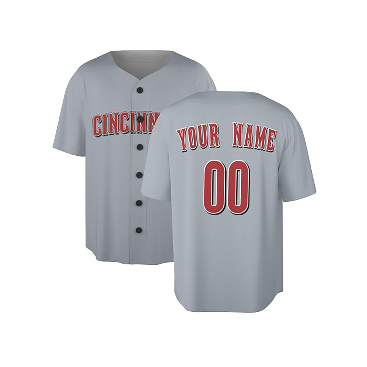 Custom Cincinnati Reds Baseball Jersey - Road Gray Style, Personalized Name & Number-4