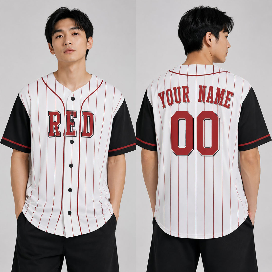 Custom Cincinnati Reds Baseball Jersey - White Black Cooperstown Style, Personalized Name & Number-1
