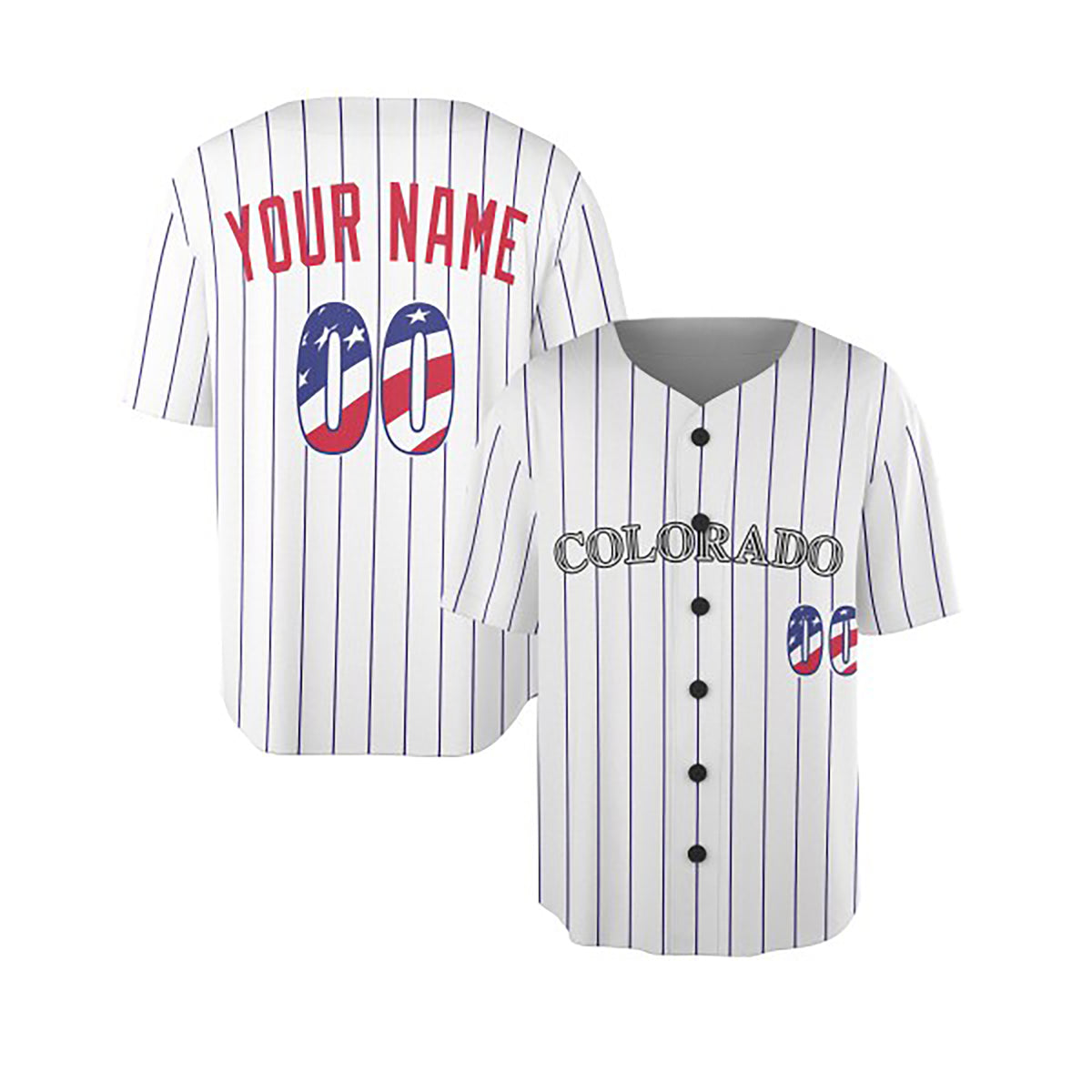 Custom Colorado Baseball Jersey - USA 250th Anniversary Fourth of July Style, Personalized Name & Number-3
