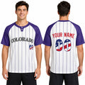 Custom Colorado Two-Button Baseball Jersey - Fourth of July USA 250th Style, Personalized Name & Number-1