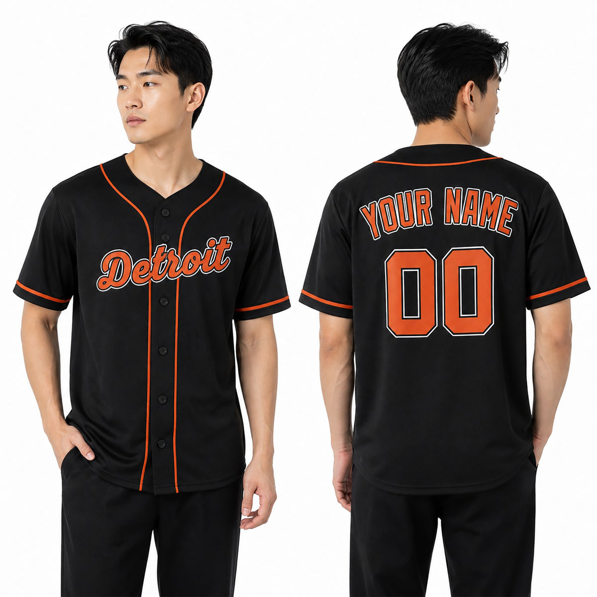 Custom Detroit Tigers Baseball Jersey - Black Alternate Style, Personalized Name & Number-1
