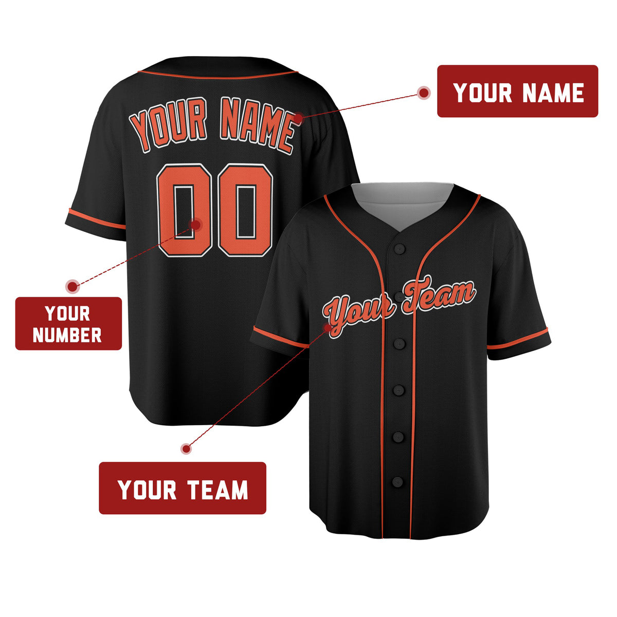 Custom Detroit Tigers Baseball Jersey - Black Alternate Style, Personalized Name & Number-2