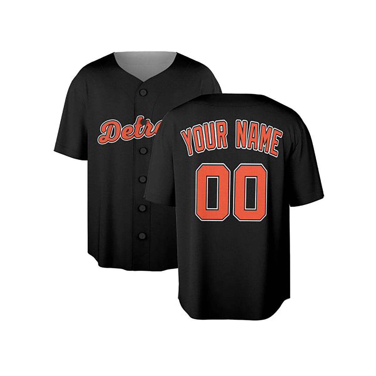 Custom Detroit Tigers Baseball Jersey - Black Alternate Style, Personalized Name & Number-3