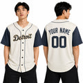Custom Detroit Tigers Baseball Jersey - Cream Navy Two-Color Fashion Style, Personalized Name & Number-1